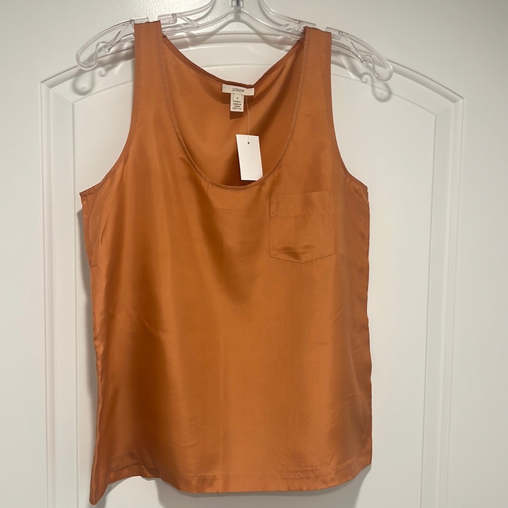 NWT J.Crew Scoop Neck Silk Pocket Tank